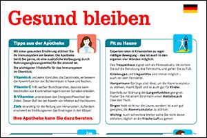 Informations-Flyer „Gesund bleiben“ Deutsch (PDF)