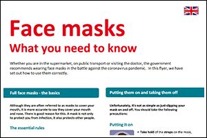Informations-Poster „Schutzmasken“ Englisch "PDF"