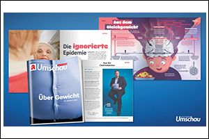 Collage Apotheken Umschau 8A/2025: „Über Gewicht. Wir müssen reden." (PDF) Fotocredit: W&B/Nemenz/Giovanazzi/Günther/Möhle/Zacharis/Weissenburger