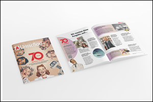 Jubiläumsausgabe aufgeblättert. Fotocredit: W&B